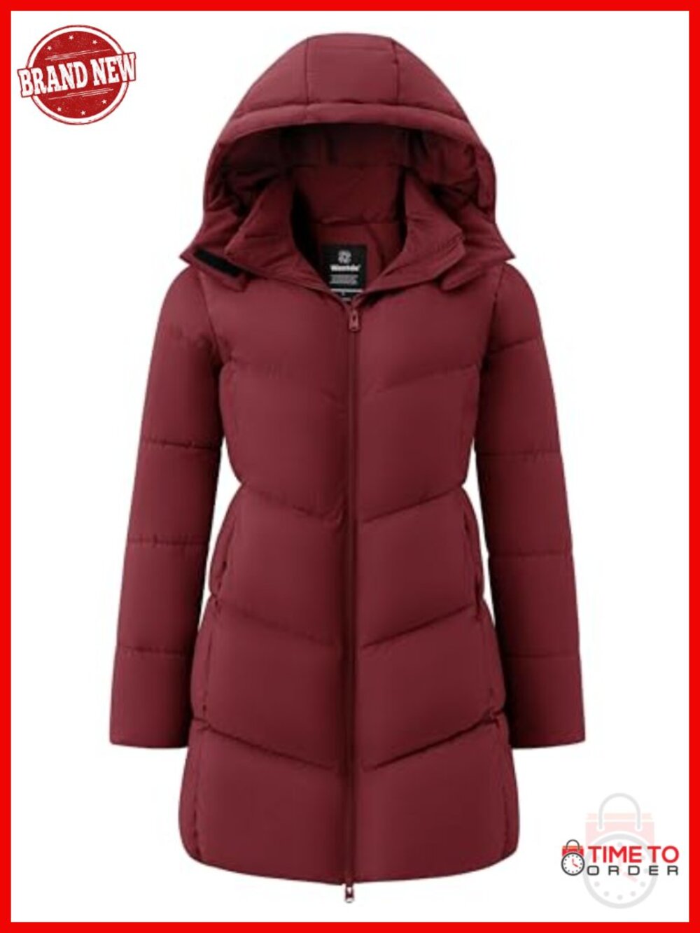Warm Winter Coat Hooded Puffer Jacket Long Parka Plus Size